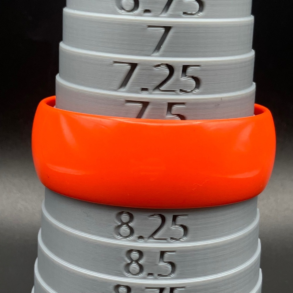 Bangle Bracelet Bright Orange Smooth Round Plastic Size 8" - Picture 4 of 5